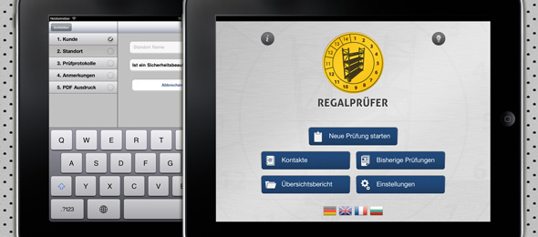 iPad App für die Qualität- und Sicherheitsprüfung (Regalprüfer) iPad App für die Qualität- und Sicherheitsprüfung (Regalprüfer)